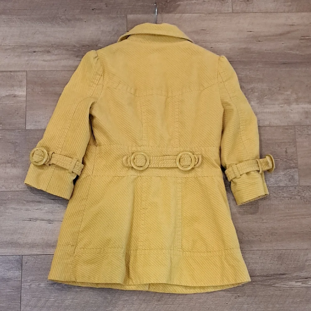Elevenses Mustard Yellow Pea Coat with Structured Silhouette - Picture 5 of 6